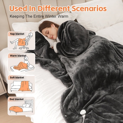 Shawlyn Portable Heating Blanket with Sleeves and Foot Pocket
