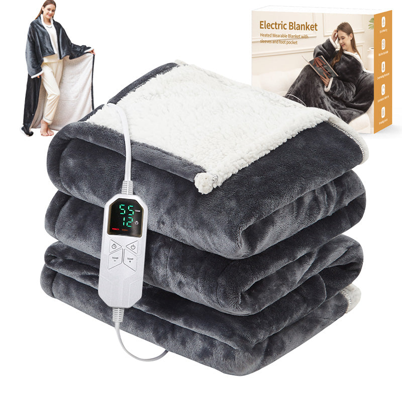 Shawlyn Portable Heating Blanket with Sleeves and Foot Pocket